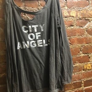 City of angels ripped long sleeve tee